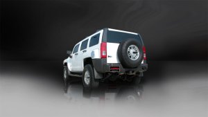 Hummer H3 Performance Exhaust - CORSA Performance - Cat Back with Single 4in Pro-Series Tips - Black - `06-`08